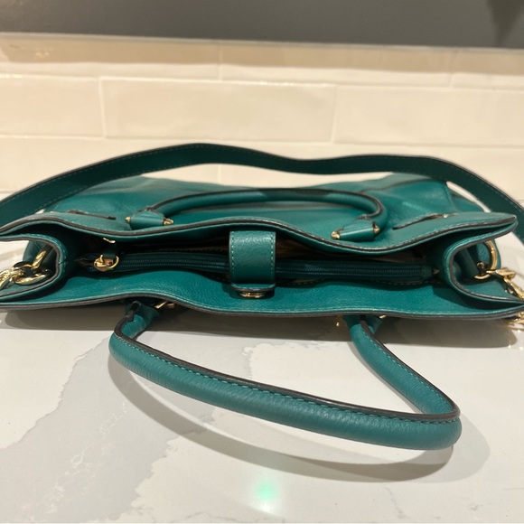 Michael Kors Hamilton East West Sea Green Pebbled Leather Bag/Tote EUC - Picture 10 of 13